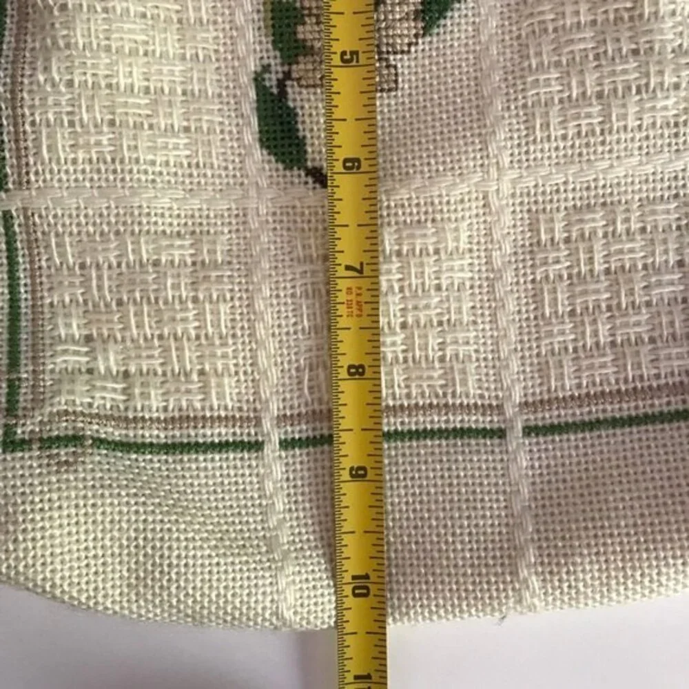 Vintage Custom Made by Cloverly Cottage Cross Stitch Cream Handbag Floral Lined